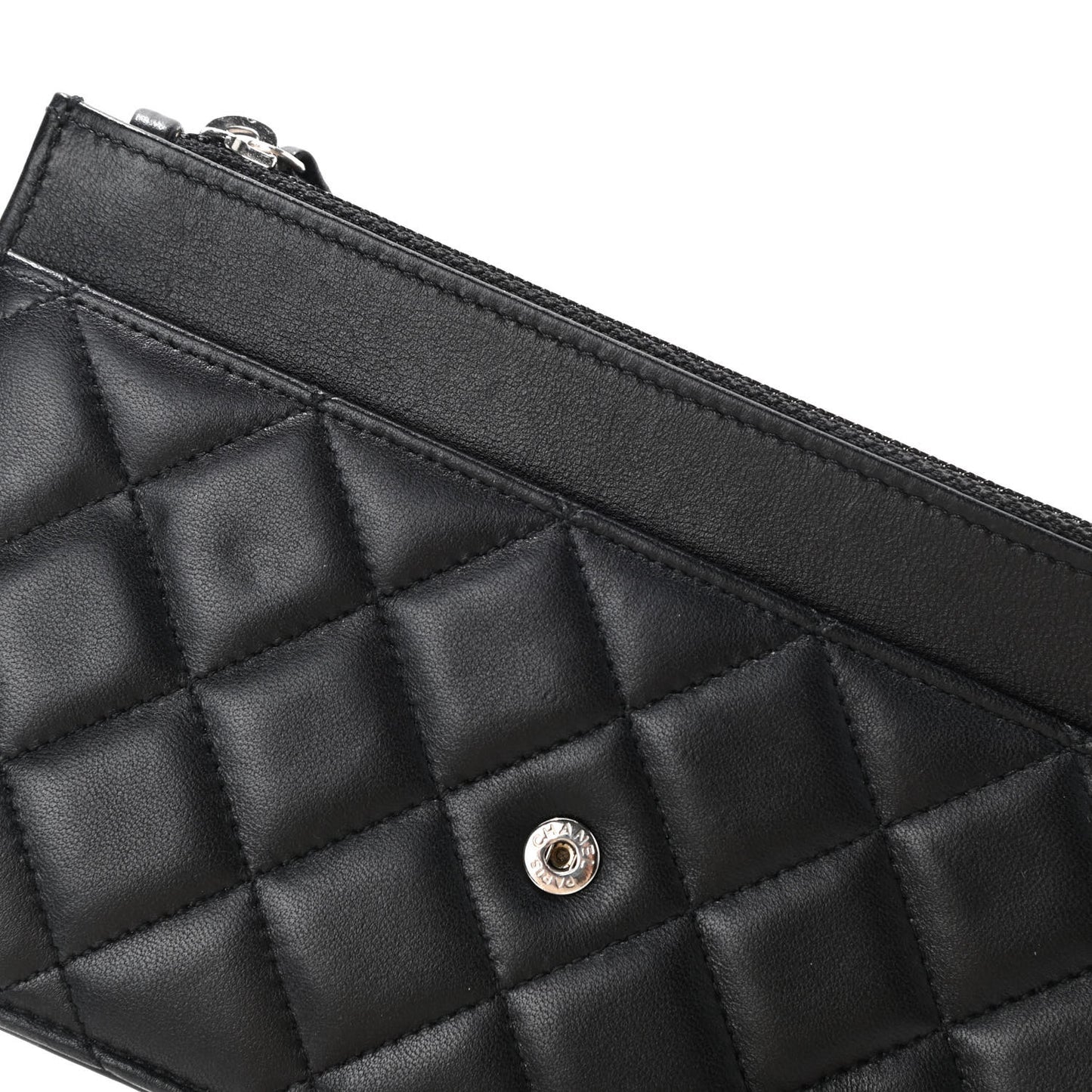 Lambskin Quilted Wallet On Chain WOC Black