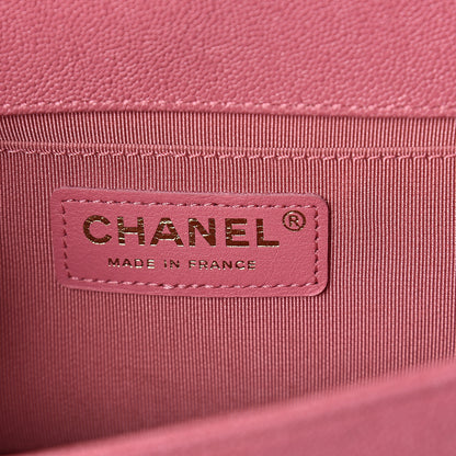 Chanel Caviar Chevron Quilted Medium Boy Flap Pink 5 of 9