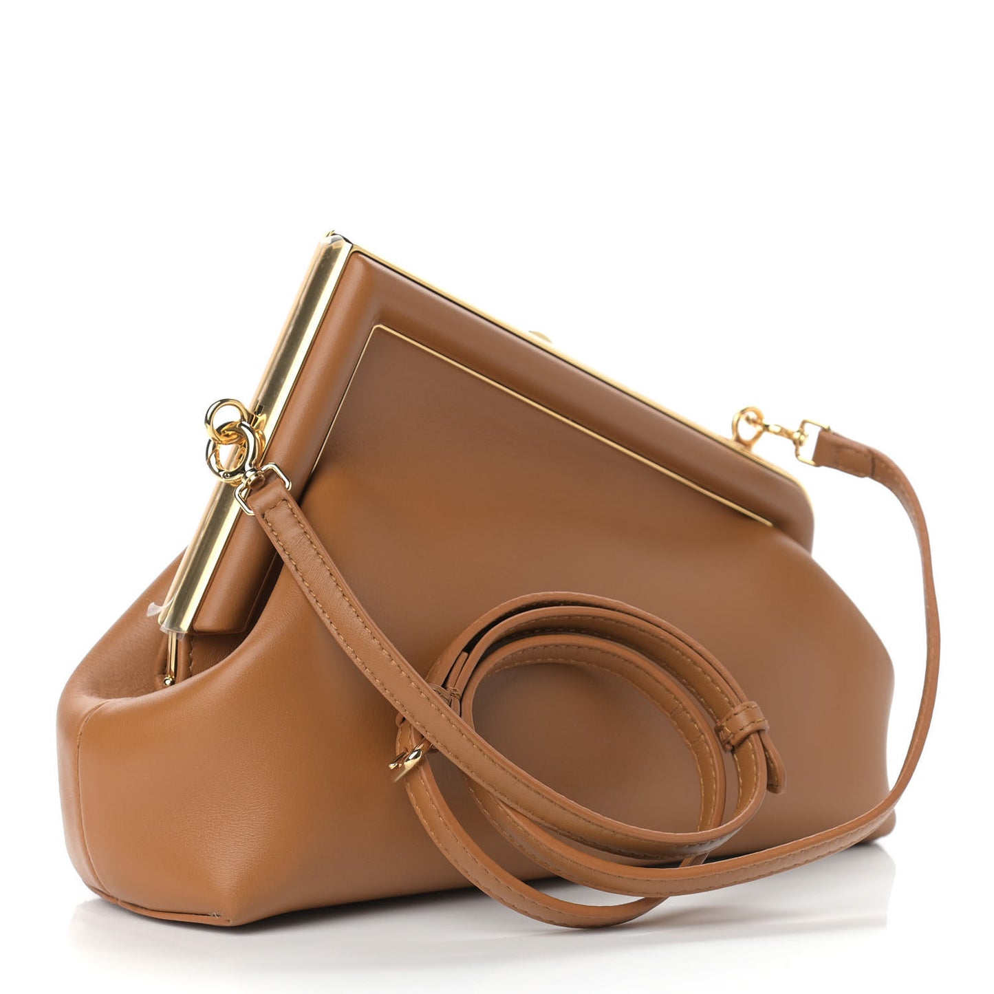 Shiny Nappa Small Fendi First Caramello