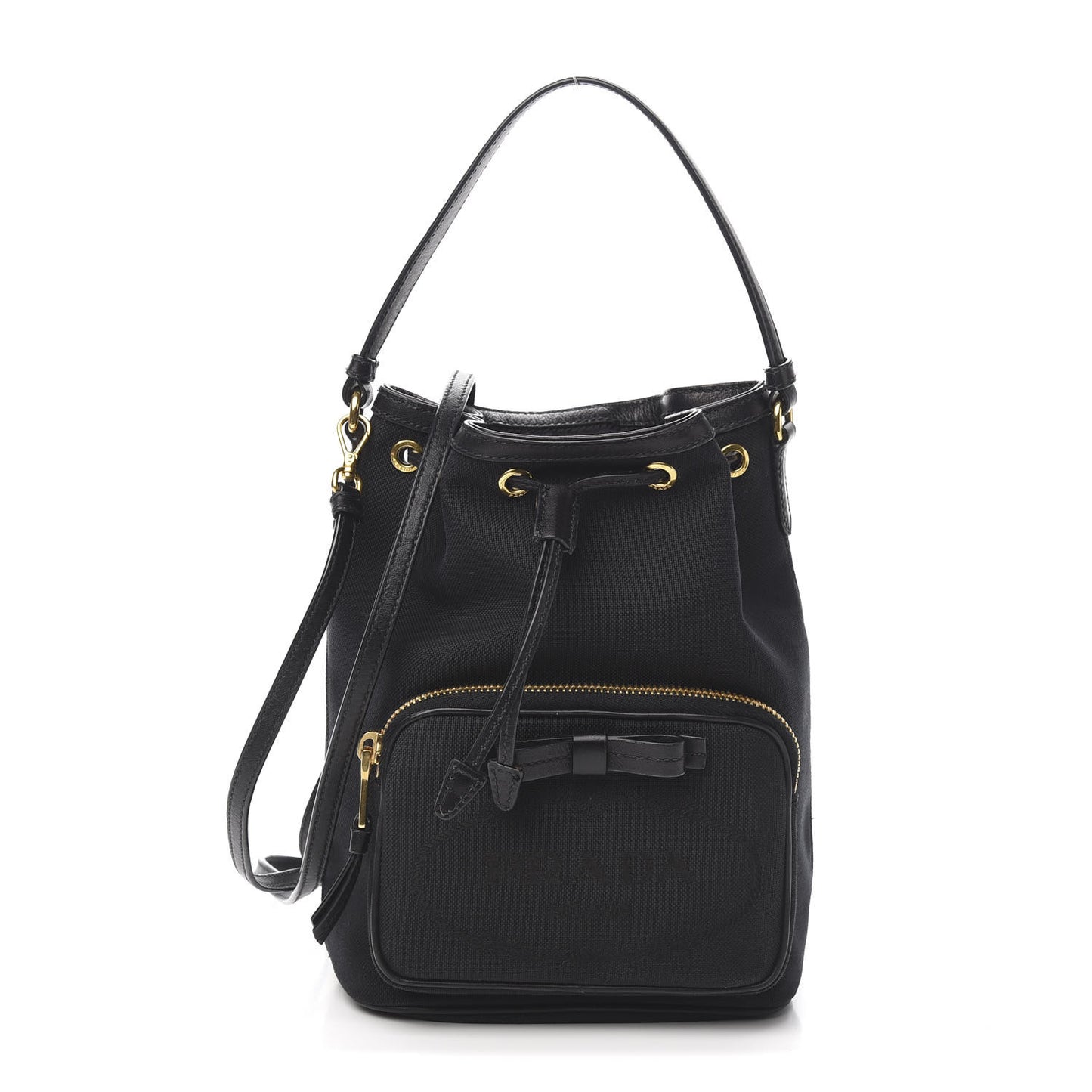 Jacquard Logo Mini Bucket Crossbody Bag Black