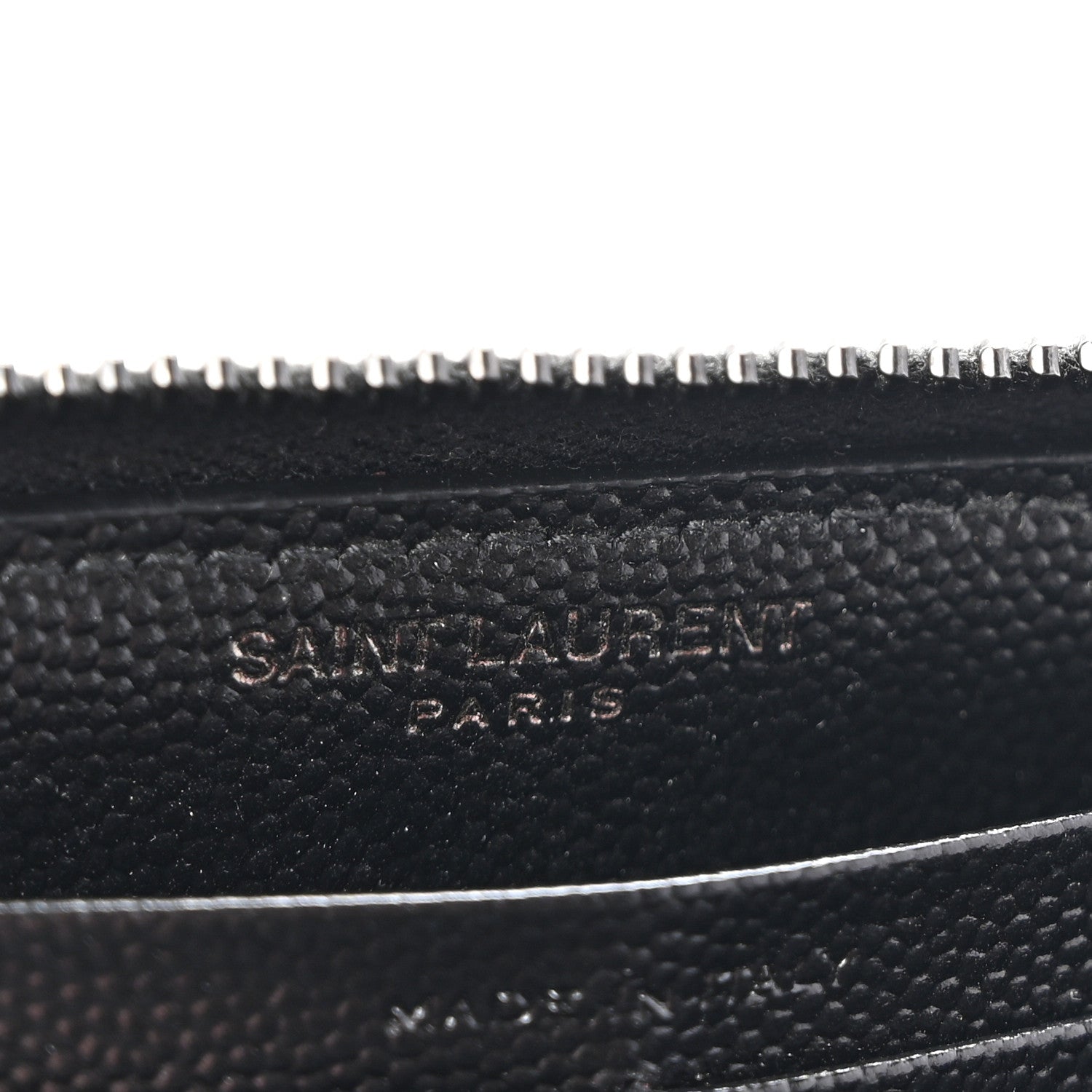 Saint Laurent Grain De Poudre Matelasse Chevron Monogram Monochrome Zip Around Wallet Black 6 of 9