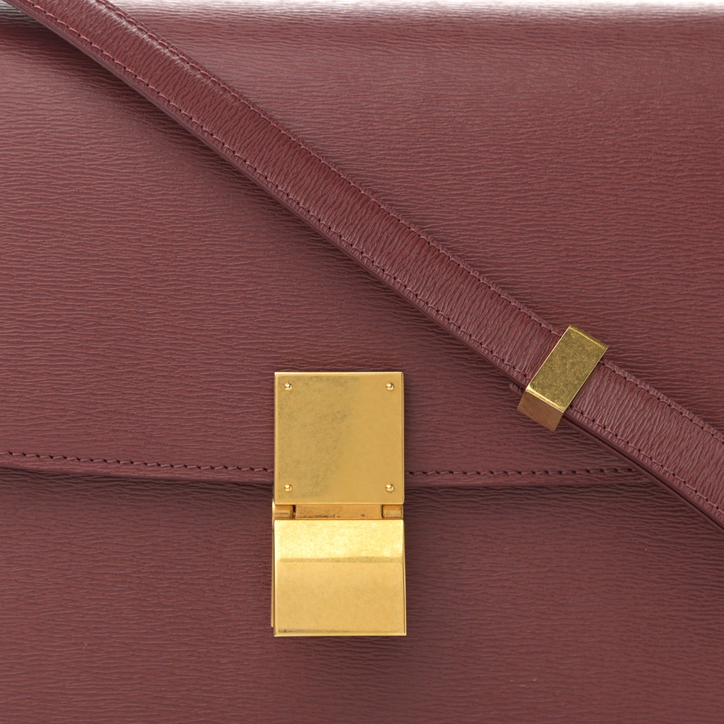 Liege Calfskin Medium Classic Box Flap Bag Burgundy