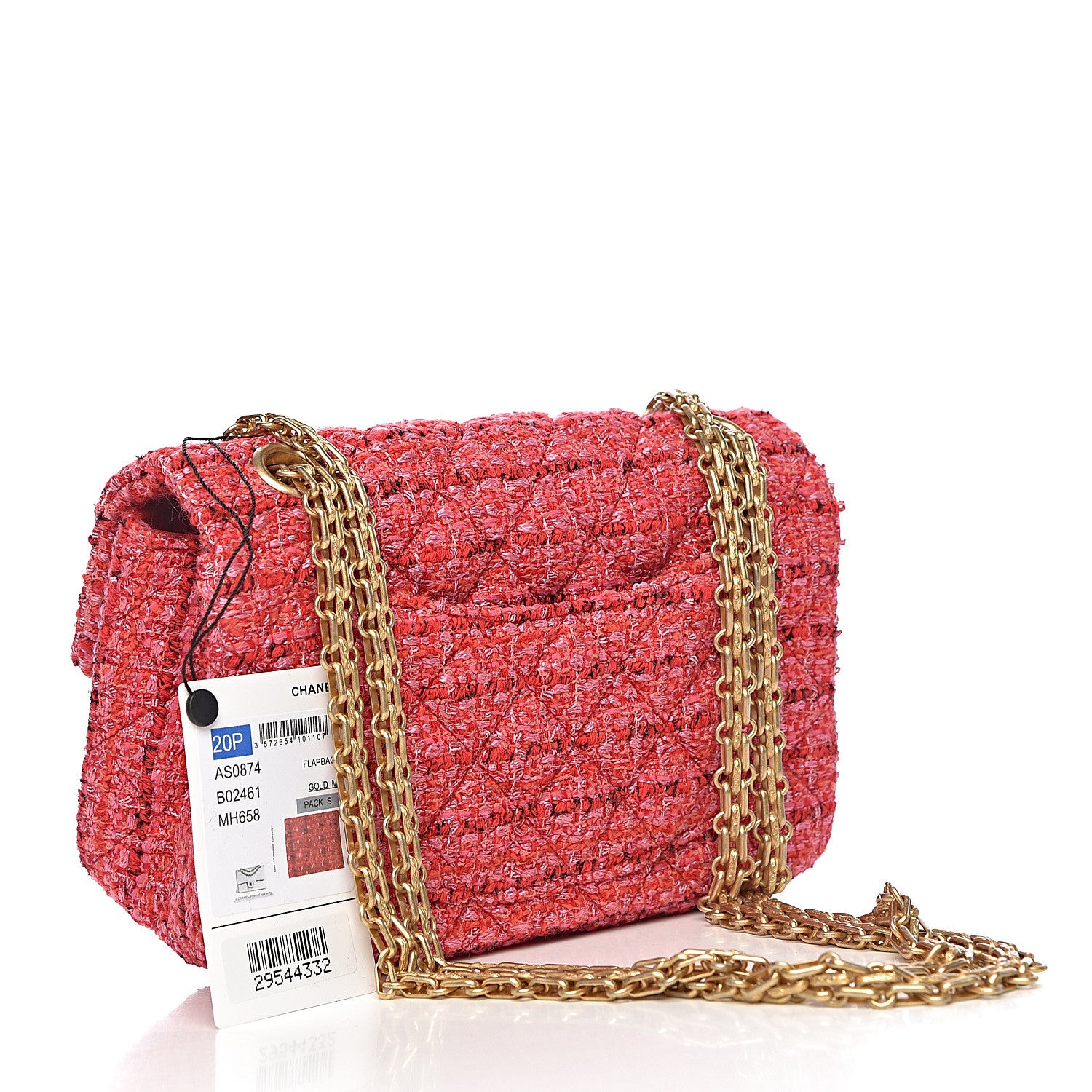 Chanel Tweed Quilted Mini 2.55 Reissue Flap Red Ecru Black 3 of 10