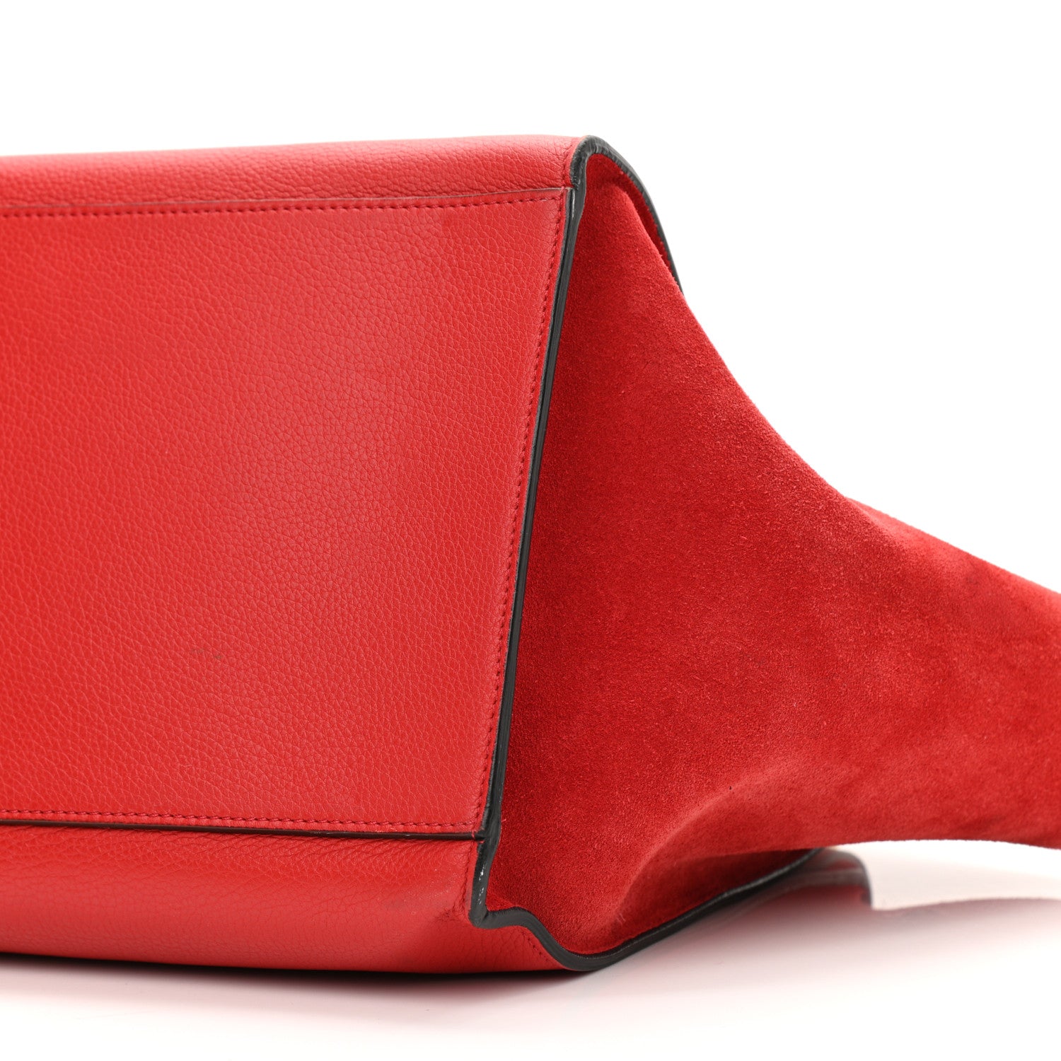 Celine Drummed Calfskin Suede Large Trapeze Coquelicot 8 of 12