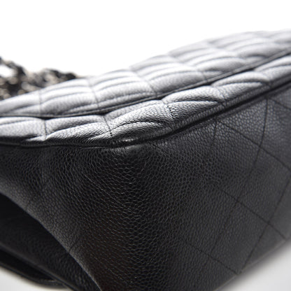 Chanel Caviar Quilted Jumbo Single Flap Black 14 of 15