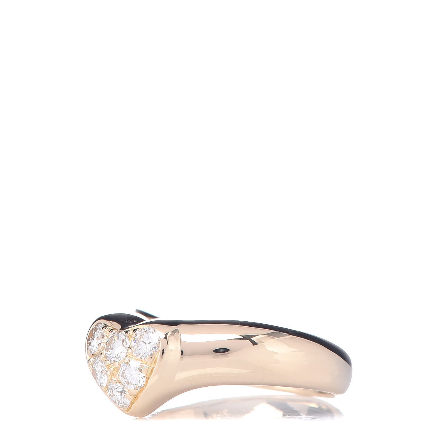 Tiffany 18K Yellow Gold Diamond Heart Band Ring 49 5 3 of 6