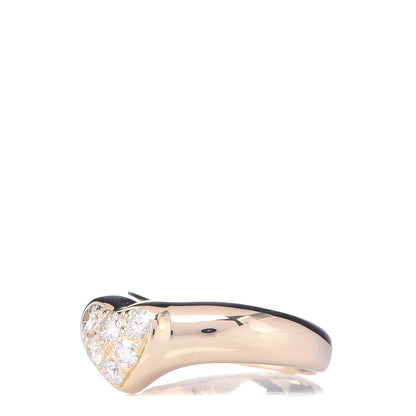 Tiffany 18K Yellow Gold Diamond Heart Band Ring 49 5 3 of 6