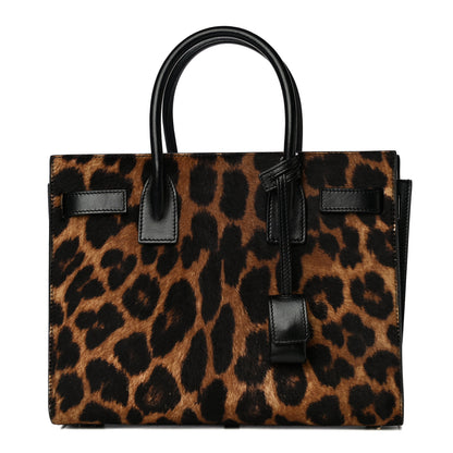 Saint Laurent Pony Effect Calfskin Leopard Print Baby Supple Sac De Jour 1 of 12