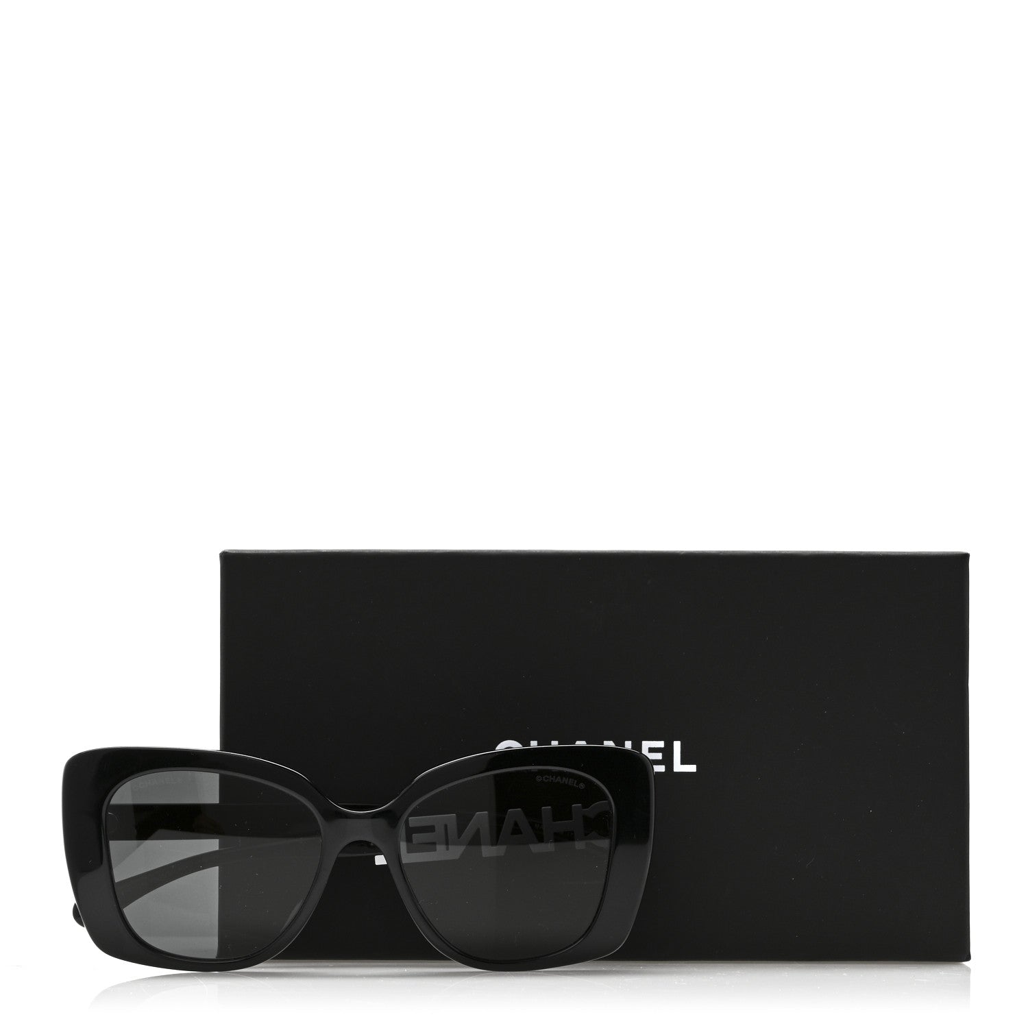 Chanel Acetate Strass Square Sunglasses 5422-B-A Black White 7 of 7