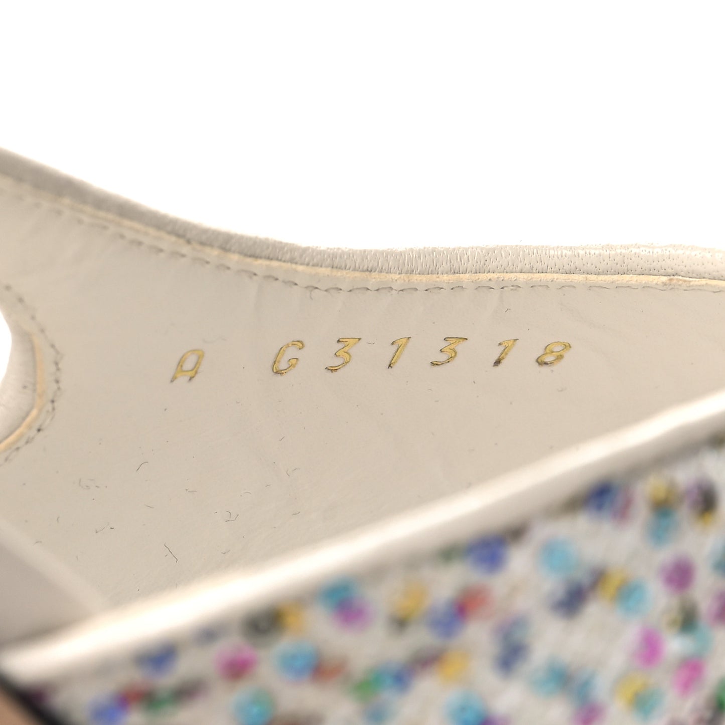 Tweed Lambskin Sequin Cap Toe CC Slingback Pumps 36.5 White Black Multicolor