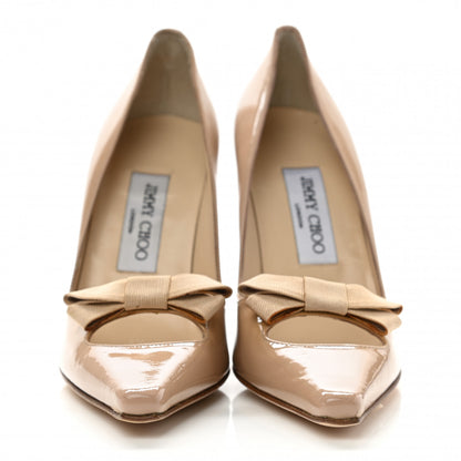 Jimmy Choo Patent Bow Pumps 35.5 Biege 2 of 9