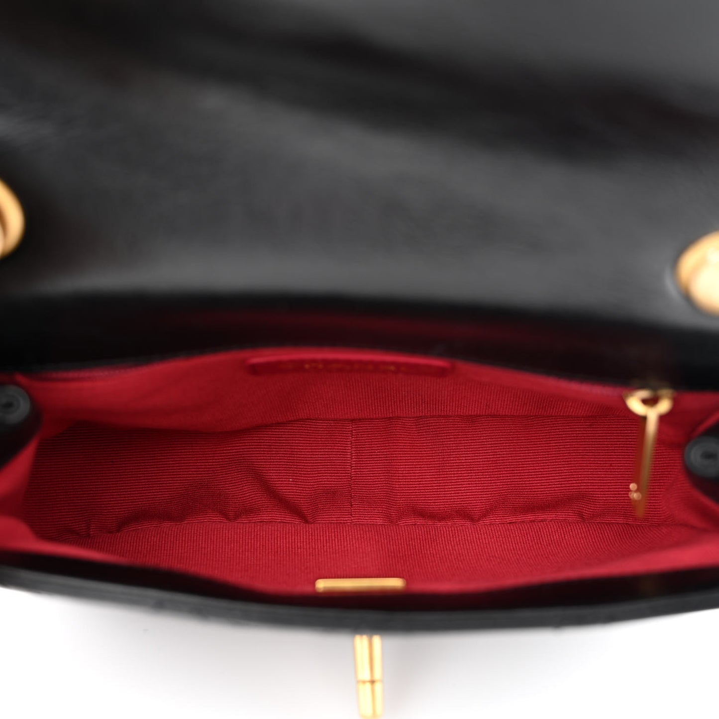 Glazed Calfskin Quilted Mini Pearl Side Flap Black