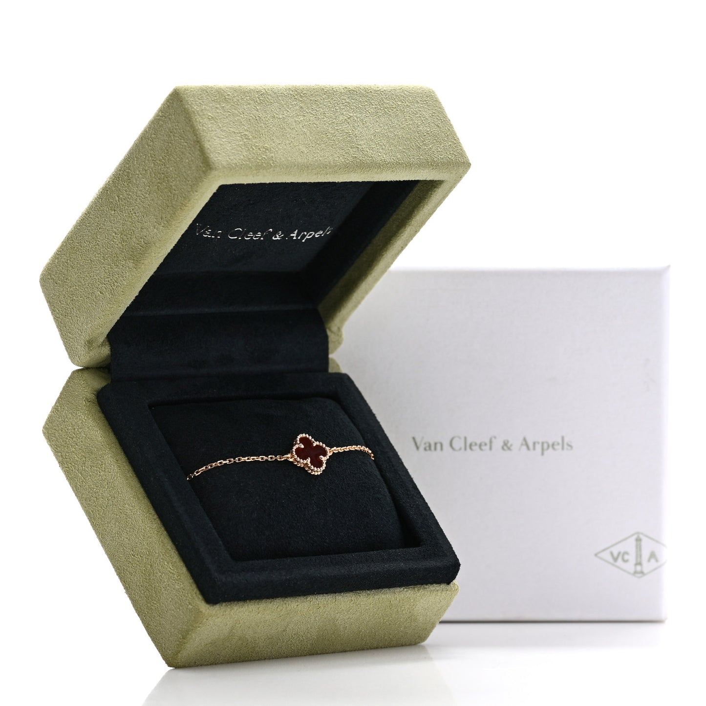 18K Rose Gold Carnelian Sweet Alhambra Bracelet