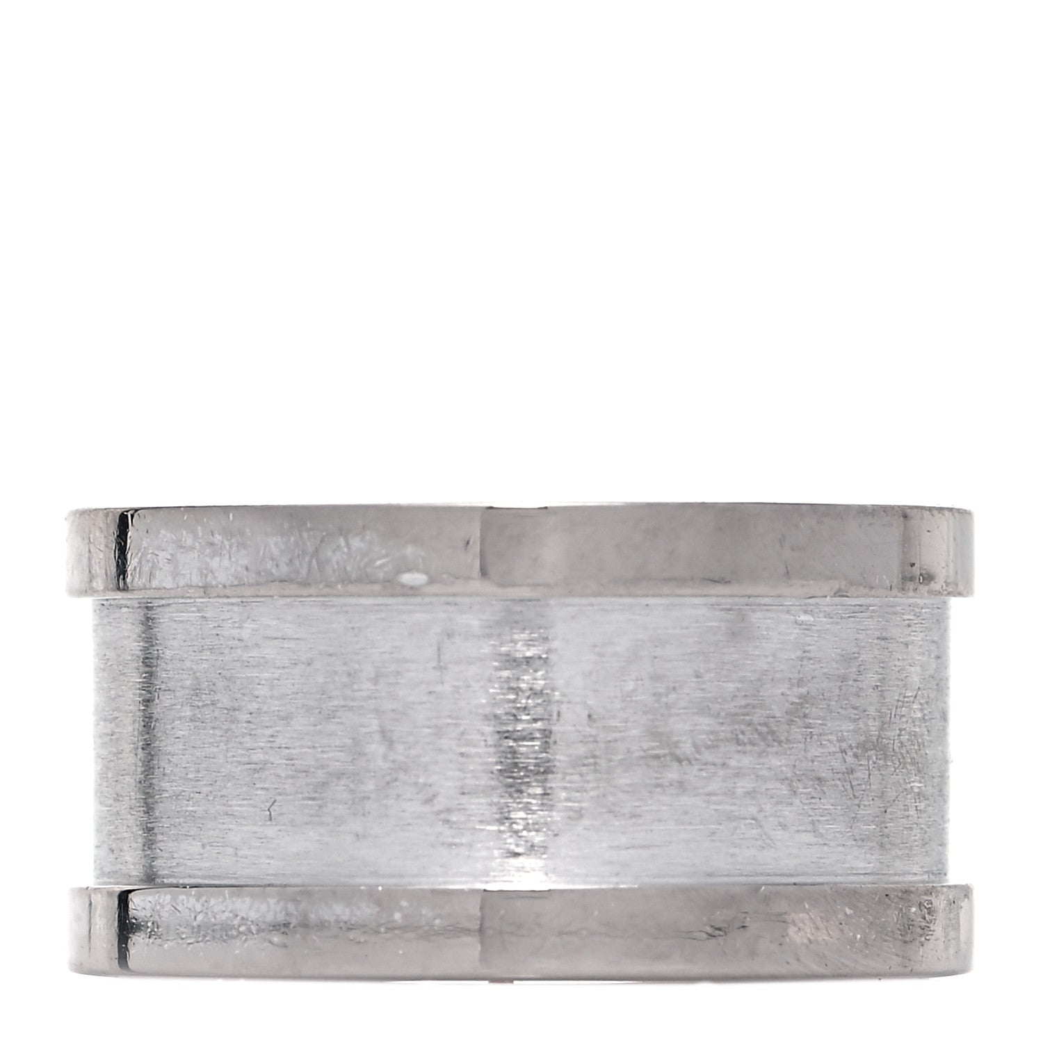 Cartier 18K White Gold 10mm Logo De Cartier Ring 49 4.75 6 of 8