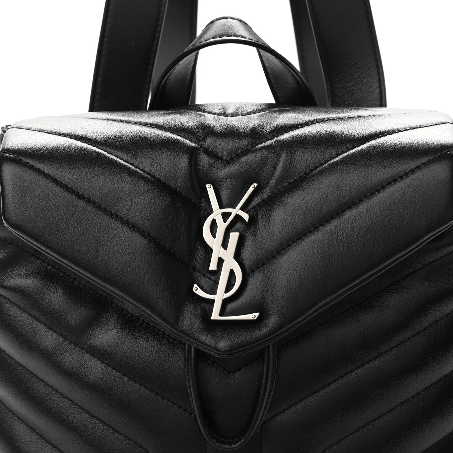 Calfskin Y Quilted Monogram Small Loulou Backpack Black