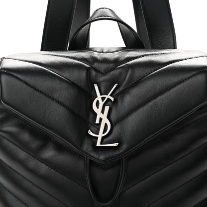 Saint Laurent Calfskin Y Quilted Monogram Small Loulou Backpack Black 7 of 9