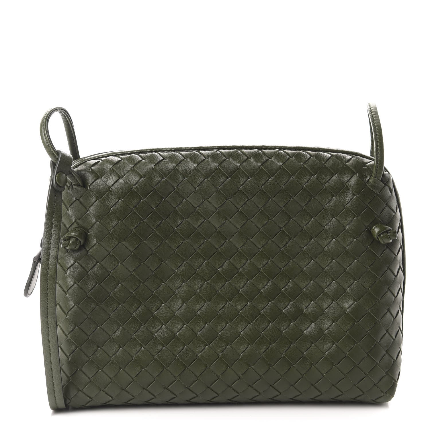 Bottega Veneta Nappa Intrecciato Nodini Crossbody Messenger Moss 1 of 10