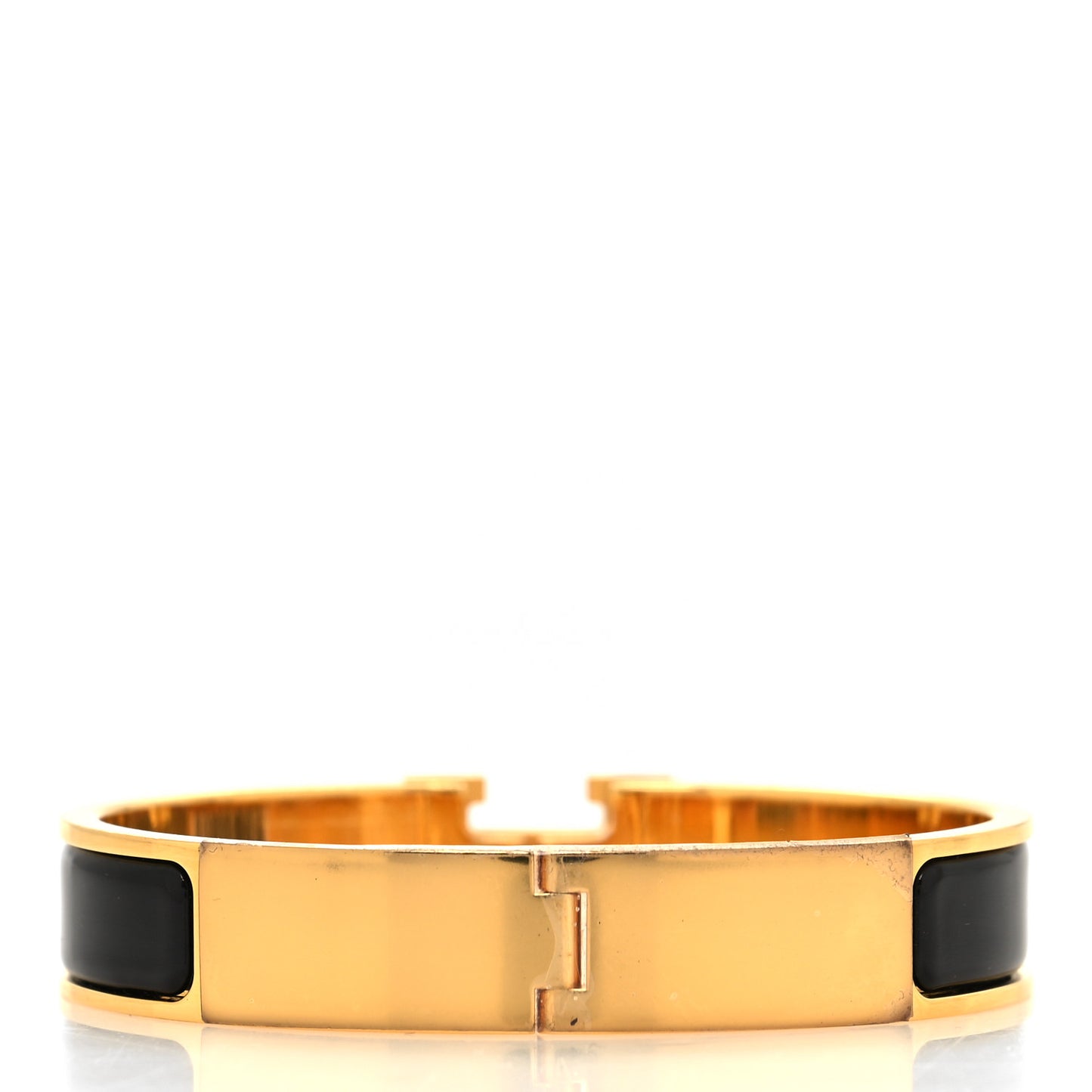 Enamel Narrow Clic Clac H Bracelet PM Black