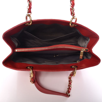 Chanel Caviar Quilted Grand Shopping Tote GST Red 5 of 19