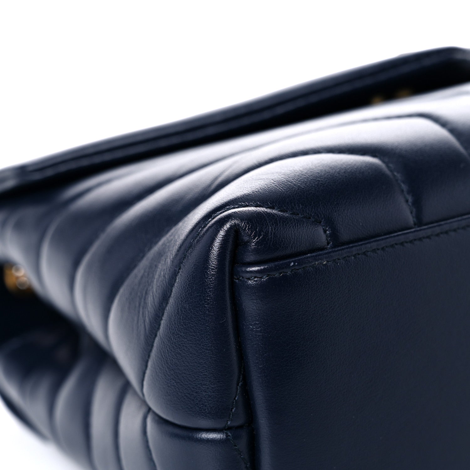 Saint Laurent Calfskin Y Quilted Monogram Small Loulou Chain Satchel Denim Brut 9 of 13