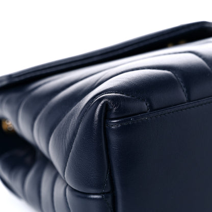 Saint Laurent Calfskin Y Quilted Monogram Small Loulou Chain Satchel Denim Brut 9 of 13