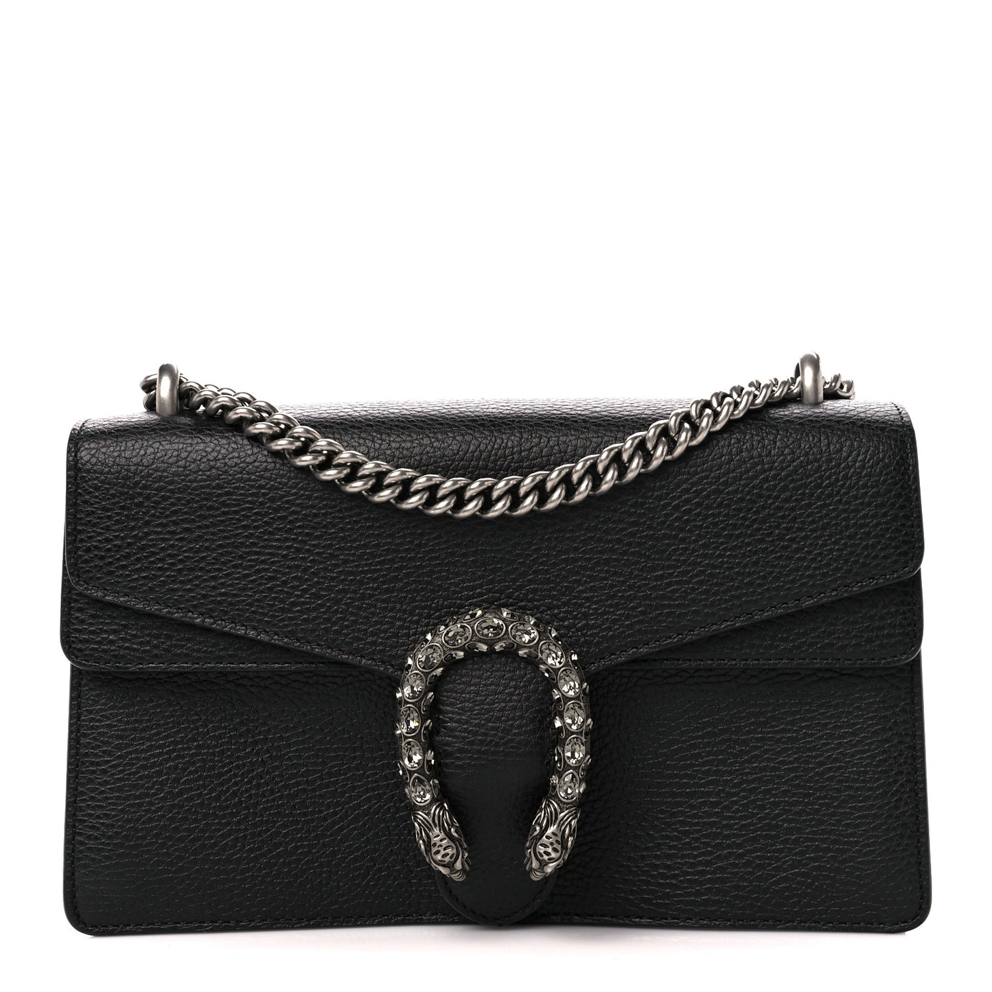Pebbled Calfskin Small Dionysus Shoulder Bag Black