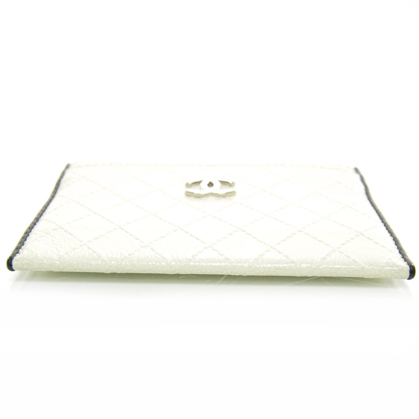 Diamond Stitched CC Card Holder White and Black
