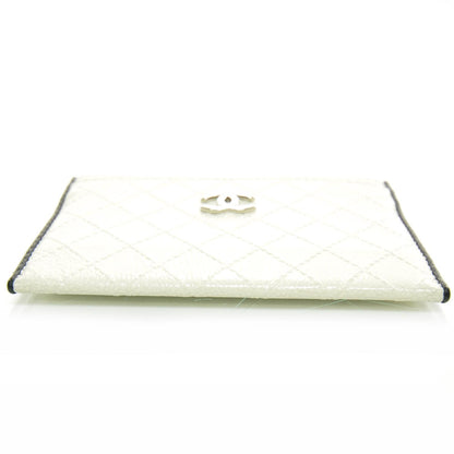 Chanel Diamond Stitched CC Card Holder White and Black 4 of 8