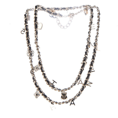 Chanel Lambskin CC Long Chain Necklace Black Gold 3 of 6