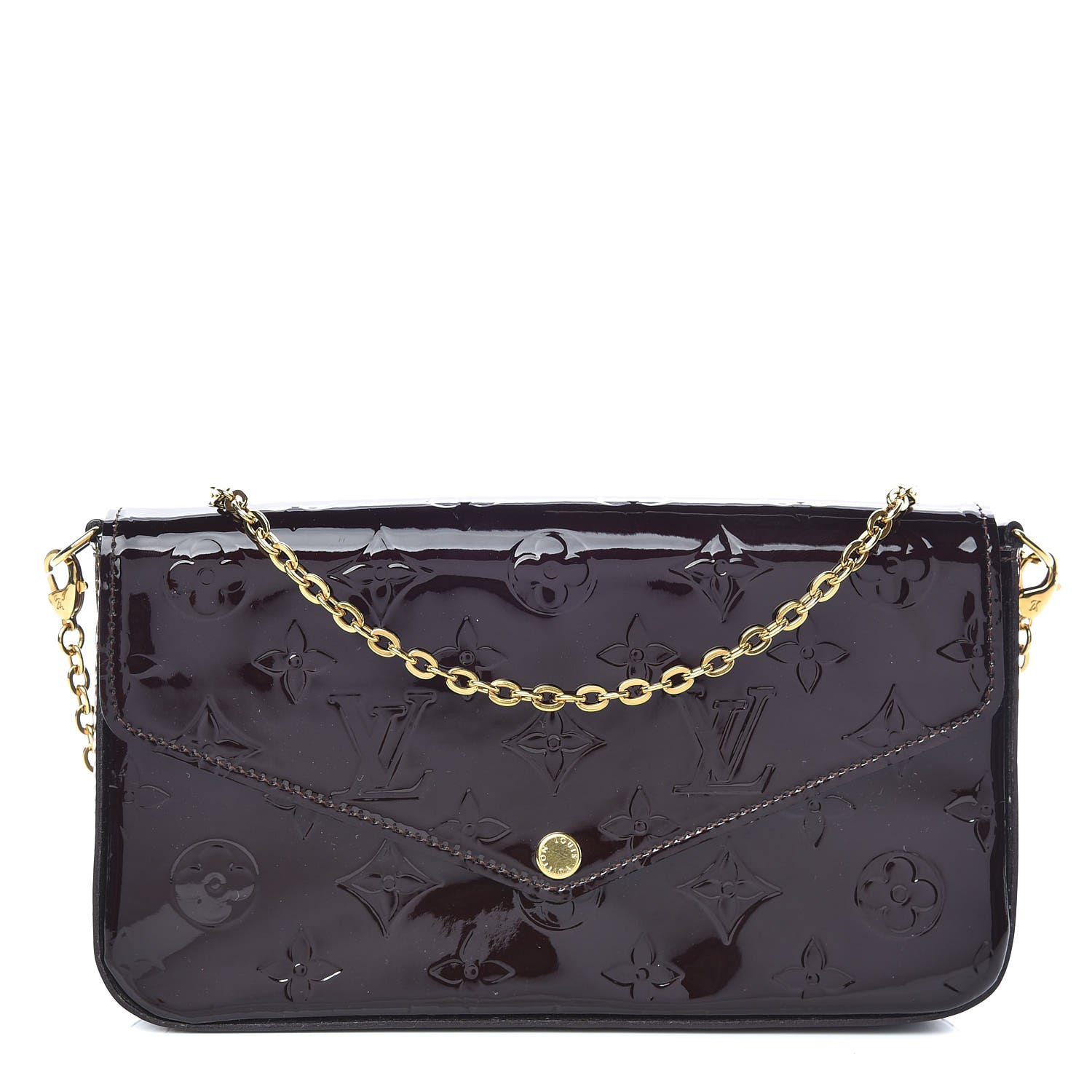 Louis Vuitton Vernis Pochette Felicie Chain Wallet Amarante 1 of 10