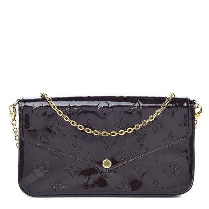 Louis Vuitton Vernis Pochette Felicie Chain Wallet Amarante 1 of 10