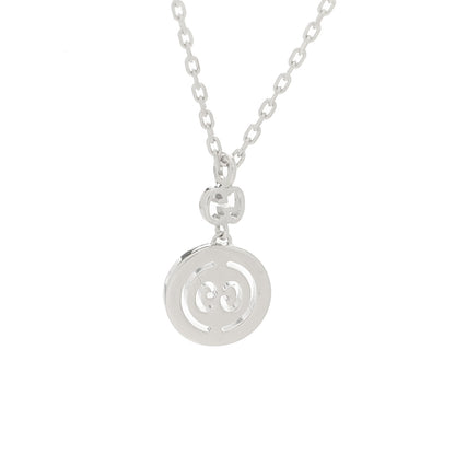 Gucci 18K White Gold Diamond 10mm Icon Twirl Pendant Necklace 6 of 7
