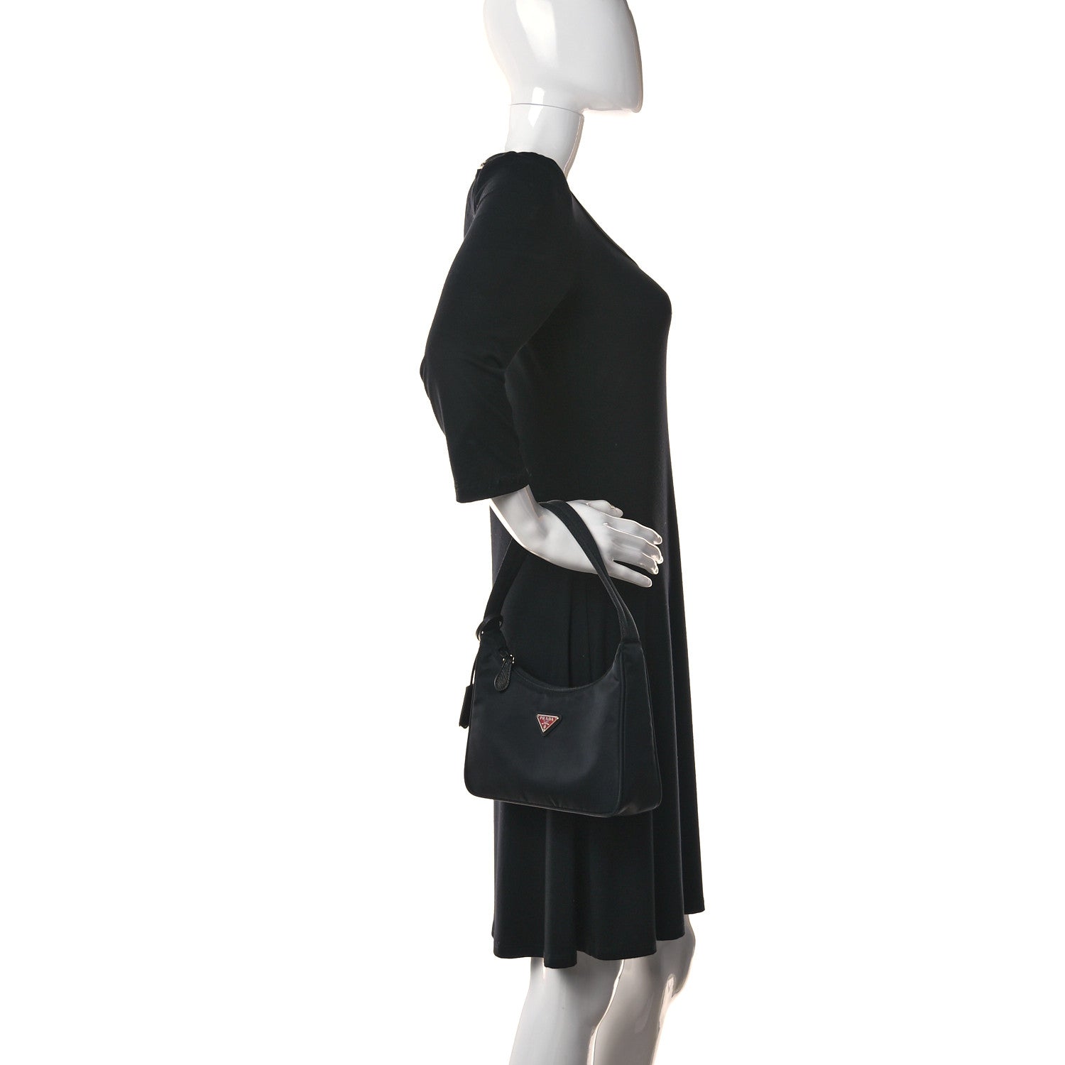Prada Tessuto Nylon Saffiano Lunar New Year Mini Re-Edition 2000 Bag Black Fuoco 2 of 9