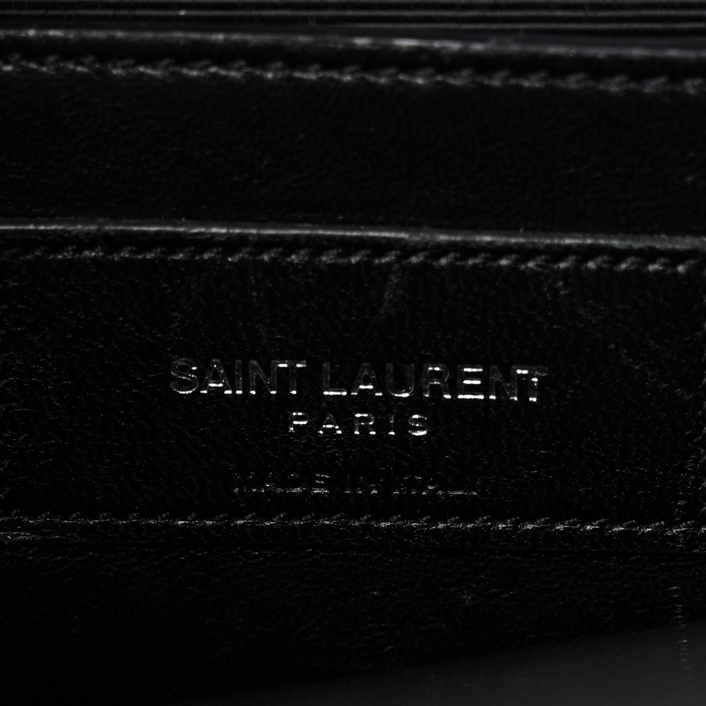 Calfskin Crocodile Embossed Medium Classic Monogram Kate Tassel Satchel Black