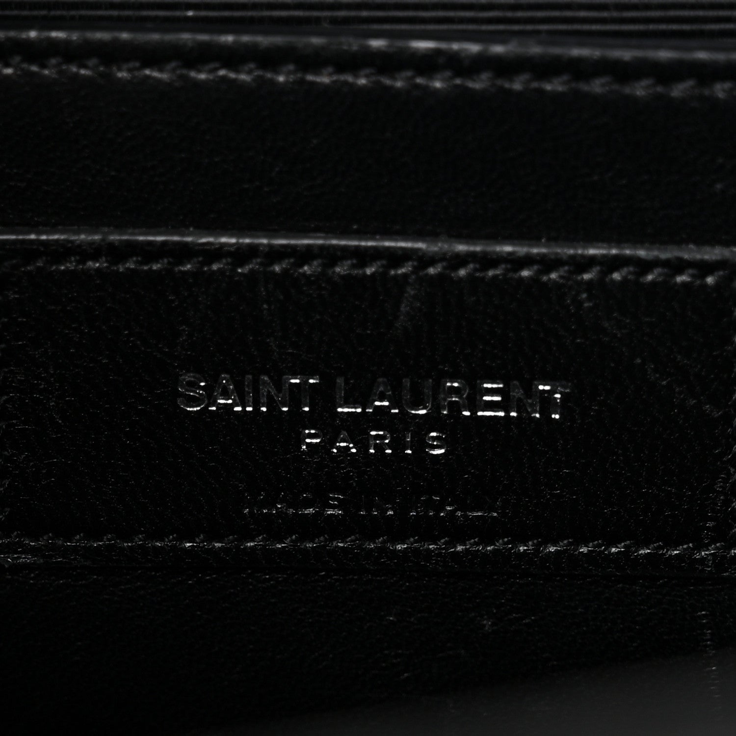 Saint Laurent Calfskin Crocodile Embossed Medium Classic Monogram Kate Tassel Satchel Black 6 of 11
