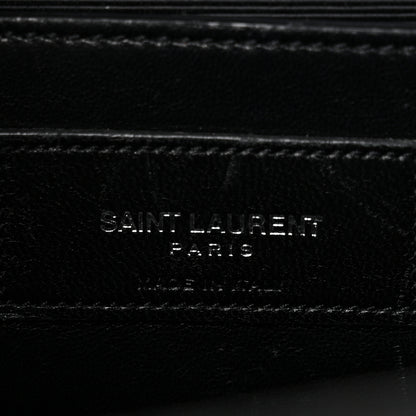 Saint Laurent Calfskin Crocodile Embossed Medium Classic Monogram Kate Tassel Satchel Black 6 of 11