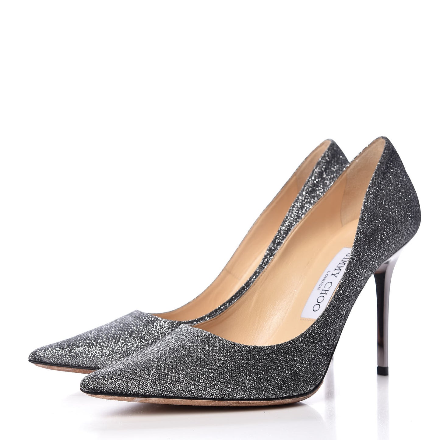 Glitter Pointy Toe Romy 100 Pumps 36.5 Anthracite