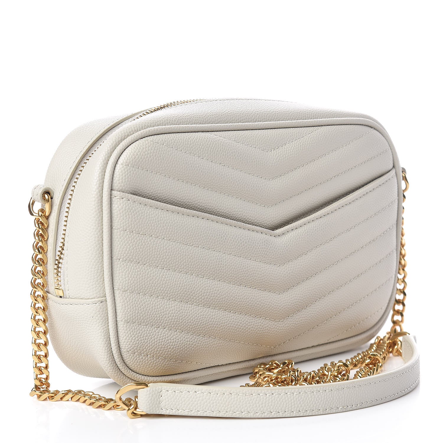 Saint Laurent Grain De Poudre Matelasse Monogram Mini Lou Camera Bag Blanc Vintage 3 of 11