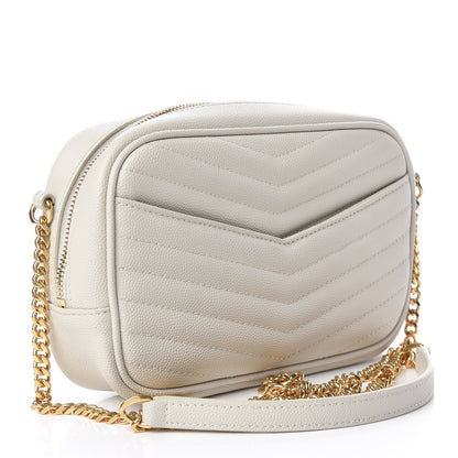 Saint Laurent Grain De Poudre Matelasse Monogram Mini Lou Camera Bag Blanc Vintage 3 of 11