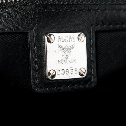 MCM Calfskin Ottomar Monogram Medium Boston Bag Black 6 of 11
