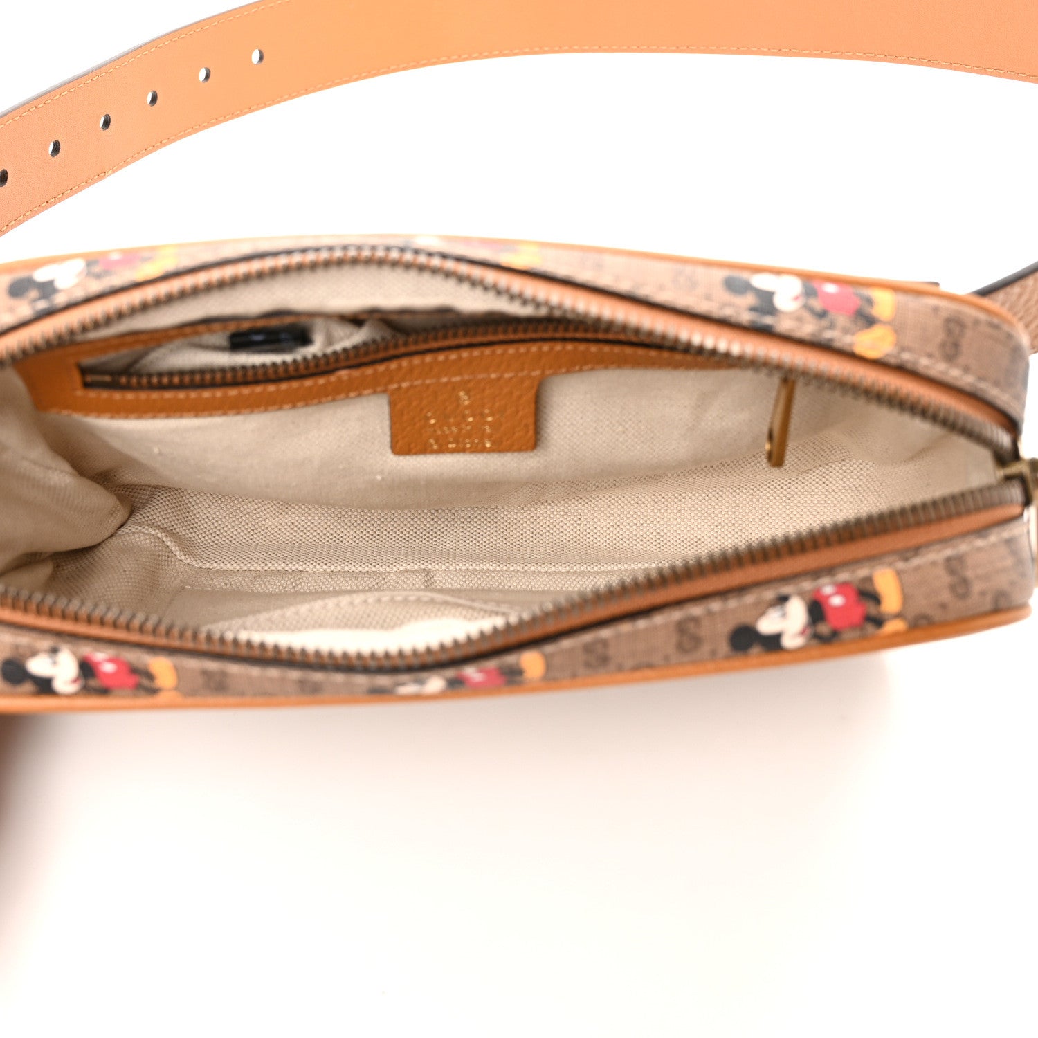 Gucci X DISNEY Mini Vintage GG Supreme Monogram Mickey Mouse Small Belt Bag 90 36 90/36 Beige Vintage Sun Oil 5 of 10