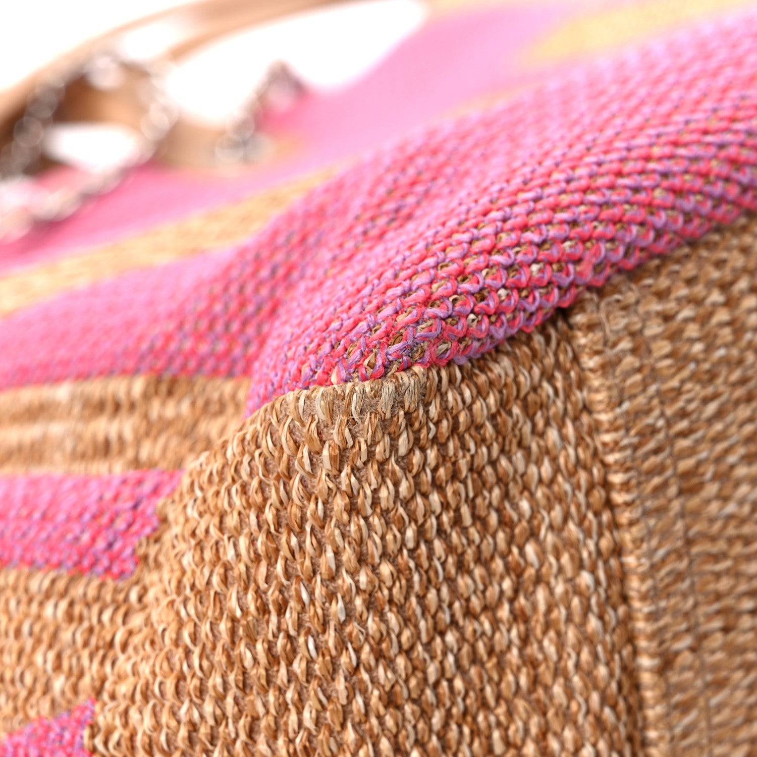 Chanel Mixed Fibers Large Shopping Bag Pink Beige 10 of 11