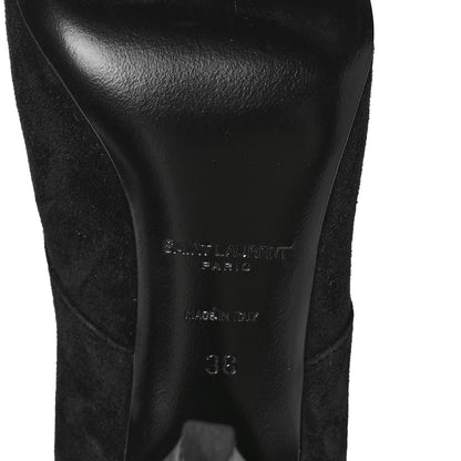 Saint Laurent Suede Kiki Lace-Up Ankle Boot 38 Black 7 of 9