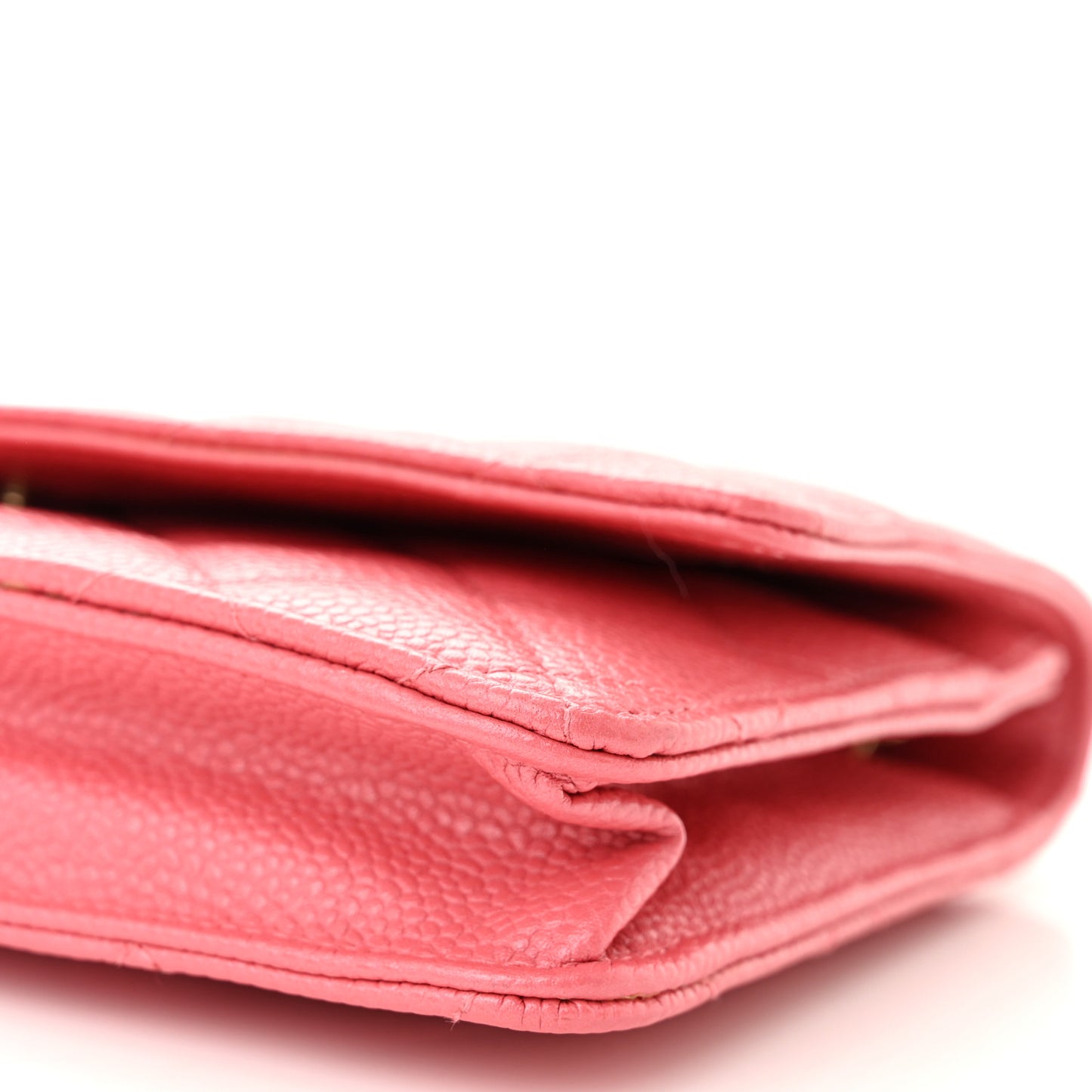 Caviar Quilted Wallet on Chain WOC Pink