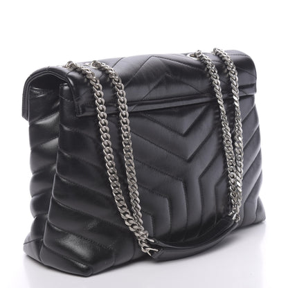 Saint Laurent Calfskin Y Quilted Monogram Medium Loulou Chain Satchel Black 3 of 13