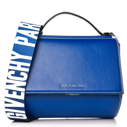 Givenchy Calfskin Mini Pandora Box Logo Strap Crossbody Bag Moroccan Blue 1 of 8