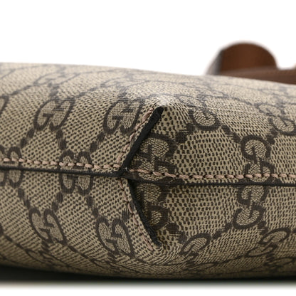 Gucci GG Supreme Monogram Azalea Calfskin Retro Interlocking G Wristlet Messenger Bag Beige Ebony Brown Sugar 11 of 11