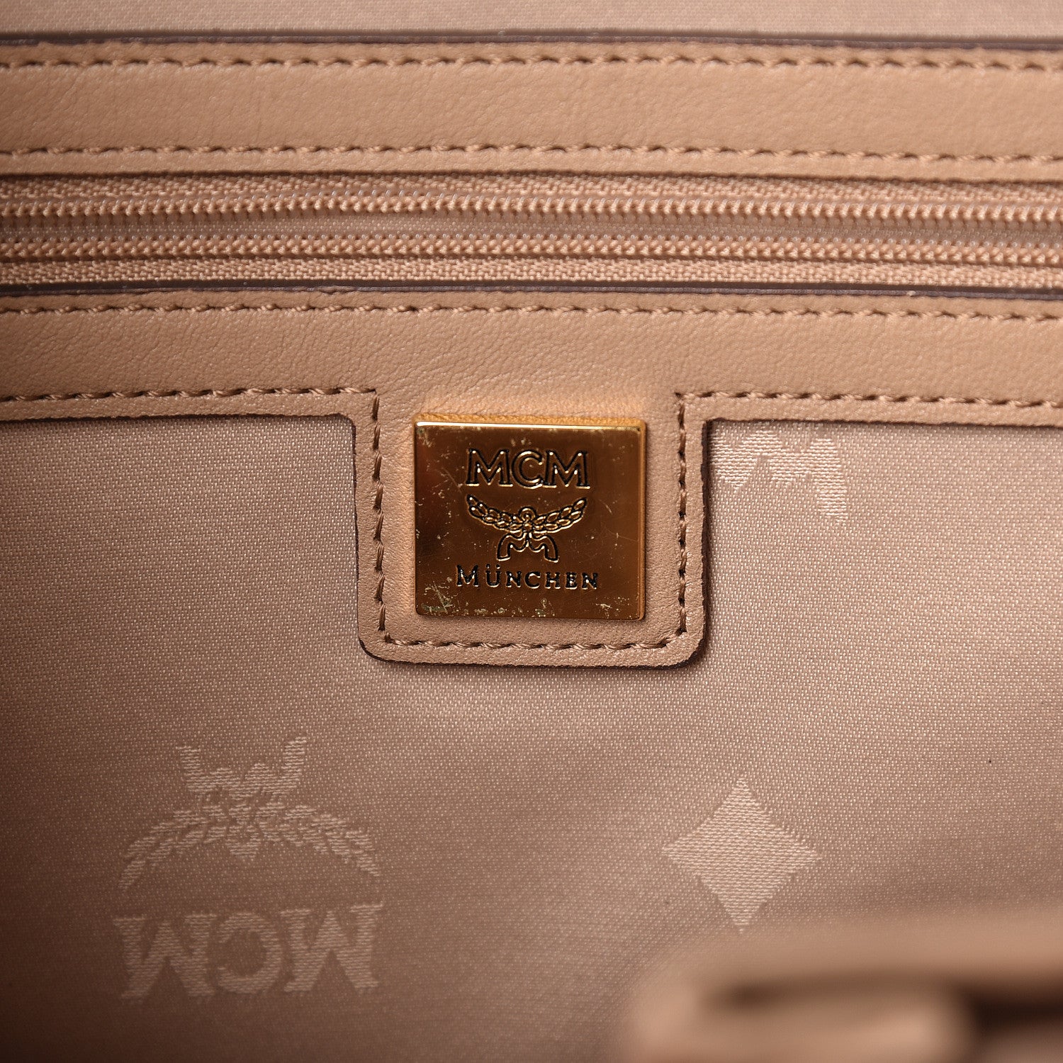 MCM Visetos Medium Studded Stark Backpack Beige 6 of 19