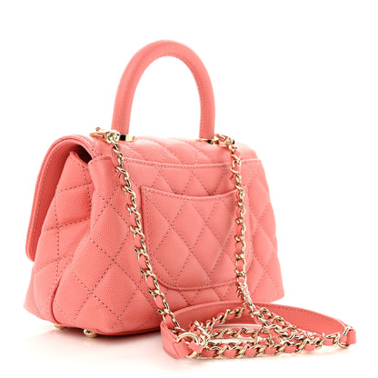 Chanel Caviar Quilted Extra Mini Coco Handle Flap Pink 3 of 11