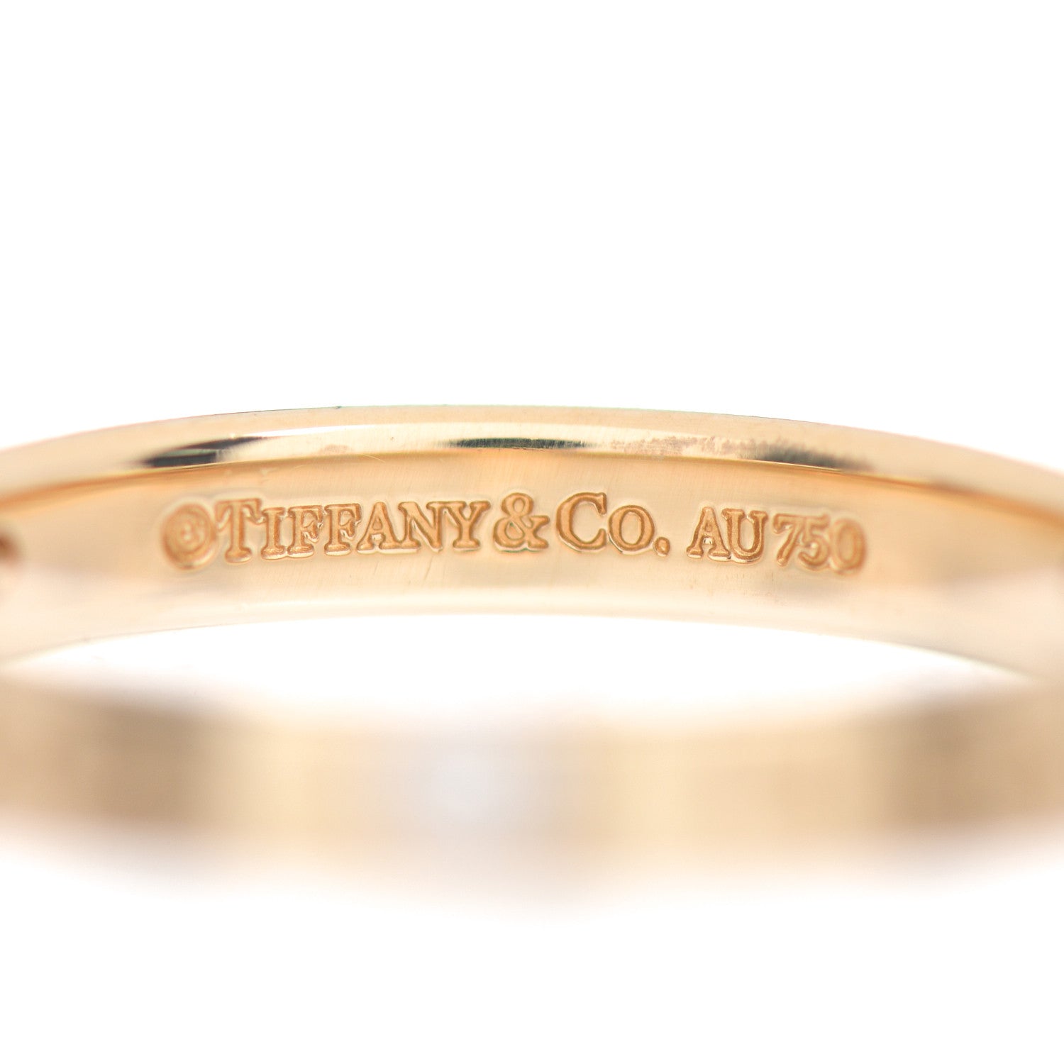 Tiffany 18K Yellow Gold Diamond Logo Band Ring 52 6 4 of 4